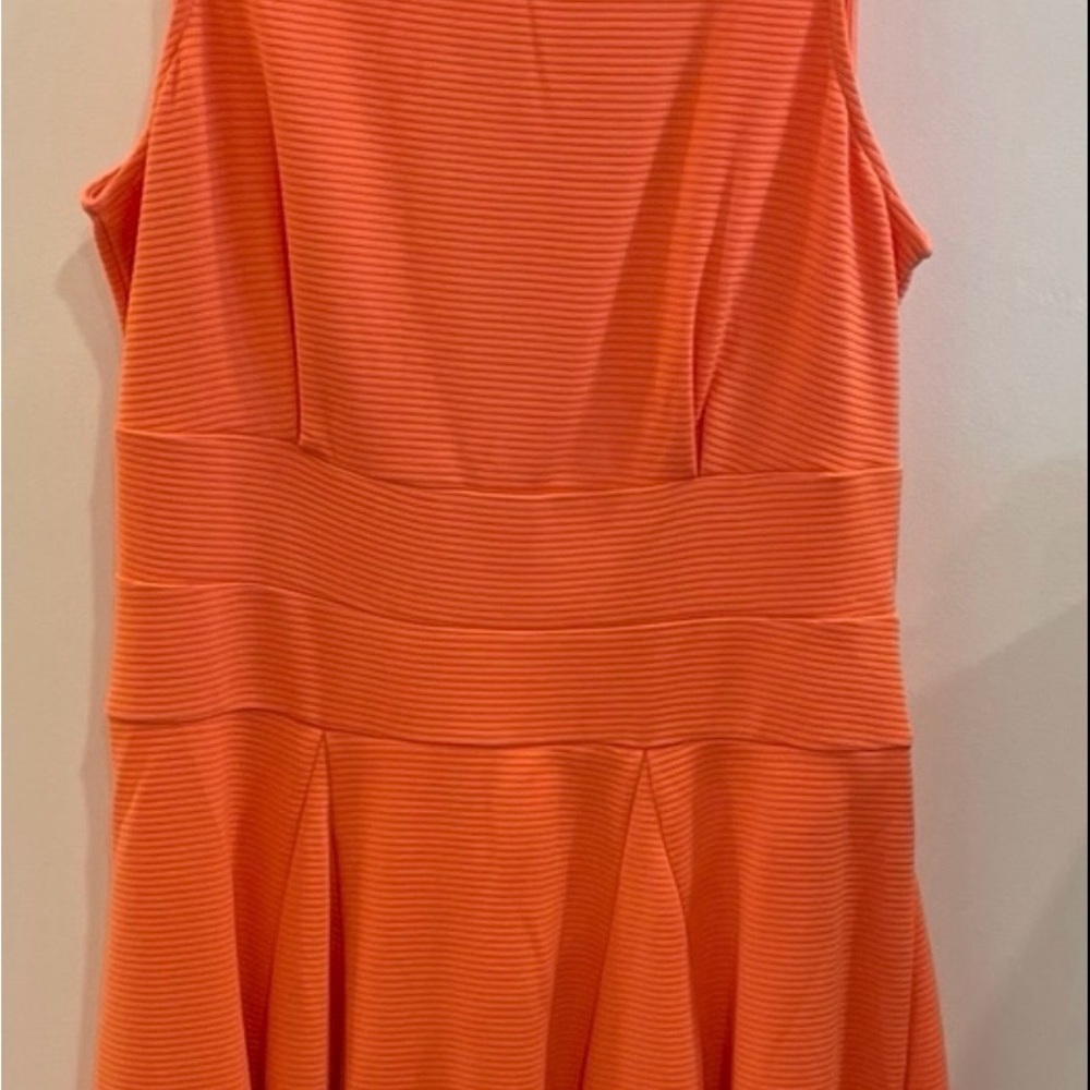 Nicole by Nicole Miller Orange Sleeveless Pleated Midi Dress NWT